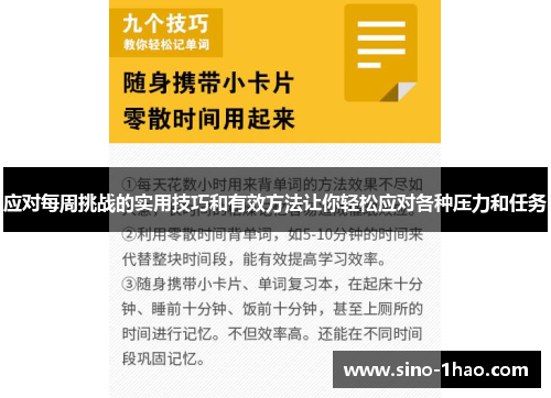 应对每周挑战的实用技巧和有效方法让你轻松应对各种压力和任务